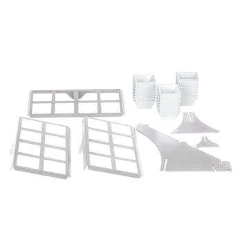 Etażerka / Stojak bufetowy - biały - włącznie z 24 miskami z melaminy - kwadratowy - Prime Gastro