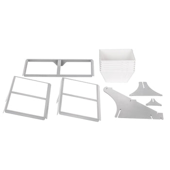 Etażerka/ Stojak bufetowy - biały - włącznie z 6 miskami z melaminy - kwadratowy - Prime Gastro