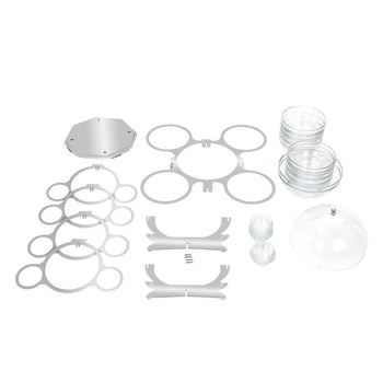 Etażerka/stojak bufetowy - obrotowy - stal nierdzewna - włącznie z 17 szklanymi miskami - okrągły - Prime Gastro