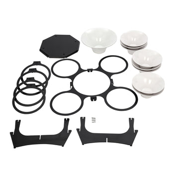 Etażerka / stojak bufetowy - obrotowy - czarny - włącznie z 9 miskami z melaminy - okrągły - Prime Gastro