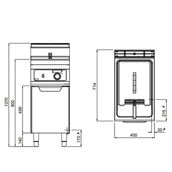 Frytownica elektryczna - 18 litrów - 13,5 kW - Sterowanie elektroniczne - Prime Gastro