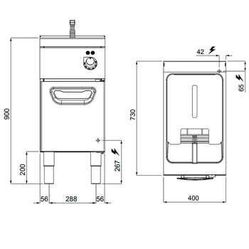 Frytownica elektryczna - 18 litrów - 18 kW - Prime Gastro