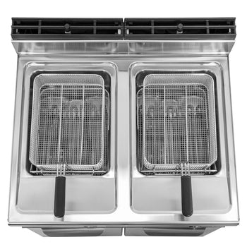 Podwójna frytownica elektryczna - 22+22 litry - 44 kW - Sterowanie elektroniczne - Prime Gastro
