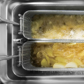 Frytownica elektryczna - 22 litry - 22 kW - z automatycznym podnoszeniem kosza & systemem filtrowania oleju - Prime Gastro