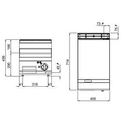Elektryczna płyta grillowa - 4,8 kW - Gładka