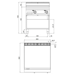 Elektryczna płyta grillowa - 11,4 kW - Gładka