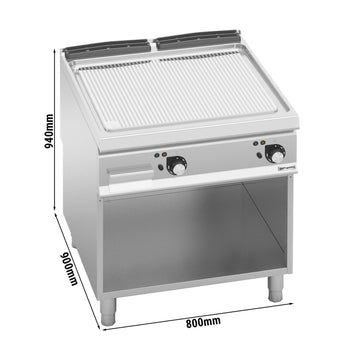 Elektryczna płyta grillowa - 13,7 kW - Ryflowana - Prime Gastro