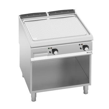 Elektryczna płyta grillowa - 13,7 kW - Ryflowana - Prime Gastro