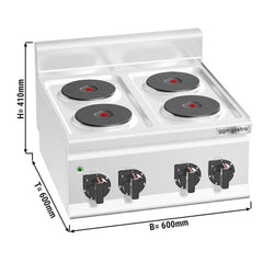 Kuchenka Elektryczna - 8 kW - 4 Pola Grzewcze