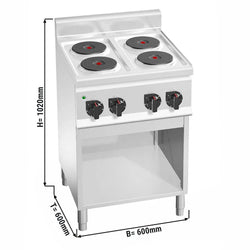 Kuchenka Elektryczna - 8 kW - 4 Pola Grzewcze