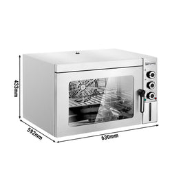 Piec konwekcyjny KOMPAKT - Funkcja pary - 30 l - stal nierdzewna - włącznie z 1 rusztem i 1 blachem do pieczenia 353x327 mm