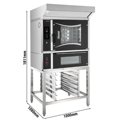 Combi steamer bakery oven - digital - 6x EN 60x40 - incl. pizza oven, hood & base frame