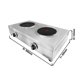 Stołowa kuchenka elektryczna - 5,2 kW - 2 okrągłe płyty