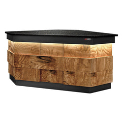 Lada kasowa narożna TORONTO - 1570 mm - drewniany panel przedni - blat roboczy kuchenny z czarnego granitu