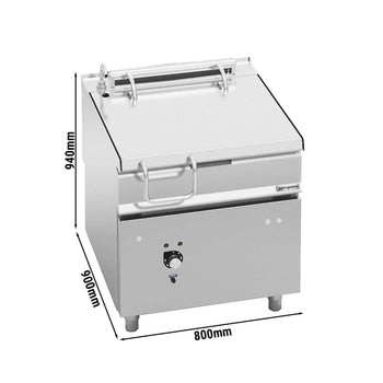 Elektryczna patelnia przechylna do smażenia - 80 litrów - 9,6 kW - z silnikiem - Prime Gastro