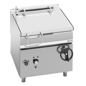 Elektryczna patelnia przechylna do smażenia - 80 litrów - 9,6 kW - z kółkiem ręcznym - Prime Gastro