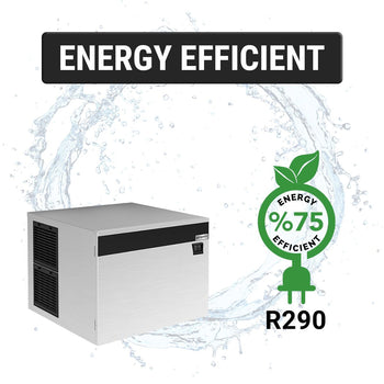 Kostkarka do lodu wraz z pojemnikiem do przechowywania - kostka - 230 kg / 24 h - Prime Gastro