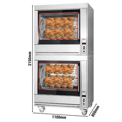Elektryczny grill do kurczaka - 20kW - z 14 szpikulcami dla 84 kurczaków