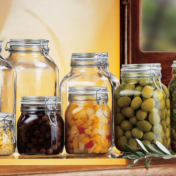 (6 sztuk) Słoik do konserwowania Bormioli Rocco - DUBLIN - 1,5 litra - z uchylną pokrywką - Prime Gastro