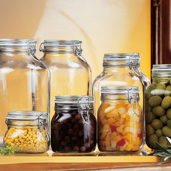 (6 sztuk) Słoik do konserwowania Bormioli Rocco - DUBLIN - 1 litr - z uchylną pokrywką - Prime Gastro