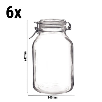 (6 sztuk) Słoik do konserwowania Bormioli Rocco - DUBLIN - 3 litry - z uchylną pokrywką - Prime Gastro