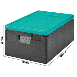 CAMBRO | CAM GOBOX® - pojemnik ładowany od góry - GN 1/1 - Czarny - Zielona pokrywa