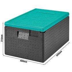 CAMBRO | CAM GOBOX® - pojemnik ładowany od góry - GN 1/1 - Czarny - Zielona pokrywa