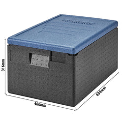 CAMBRO | CAM GOBOX® - pojemnik ładowany od góry - GN 1/1 - Czarny - Pokrywa lodowy niebieski