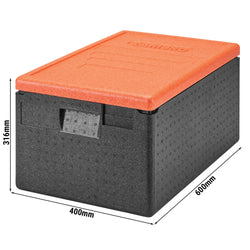 CAMBRO | CAM GOBOX® - pojemnik ładowany od góry - GN 1/1 - Czarny - Pomarańczowa pokrywa