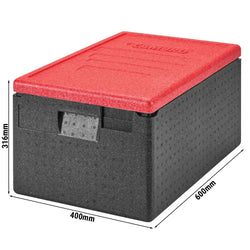 CAMBRO | CAM GOBOX® - pojemnik ładowany od góry - GN 1/1 - Czarny - Czerwona pokrywa
