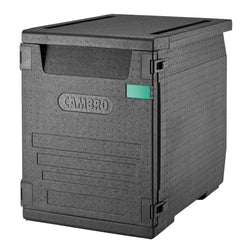 CAMBRO | CAM GOBOX® - pojemnik ładowany od przodu - EN 600x400 - z 9 szynami - Czarny