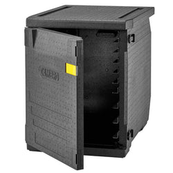 CAMBRO | CAM GOBOX® - pojemnik ładowany od przodu - EN 600x400 - z zestawem 2 szyn ze stali nierdzewnej - Czarny