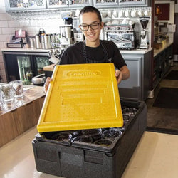 CAMBRO | CAM GOBOX® - pojemnik ładowany od góry - GN 1/1 - Czarny - Żółta pokrywa