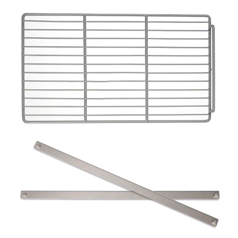 Szyny ze stali nierdzewnej - 1x lewa i 1x prawa - 650 mm - z plastikowym rusztem wsparciem - EN 405x630 mm - do BKS, POS8 & ZBS8