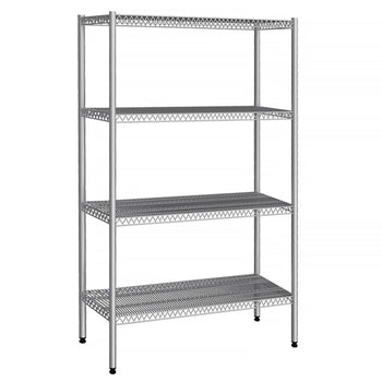 Półka ze stali nierdzewnej - 1070x460 mm - z 4 drucianymi półkami (STAŁA) - Prime Gastro