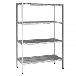 Półka ze stali nierdzewnej - 1220x360 mm - z 4 półkami drucianymi (STAŁA)