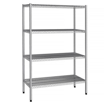 Półka ze stali nierdzewnej - 1220x360 mm - z 4 półkami drucianymi (STAŁA) - Prime Gastro