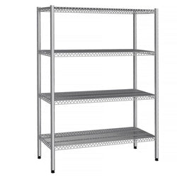Półka ze stali nierdzewnej - 1370x360 mm - z 4 półkami drucianymi (STAŁA)