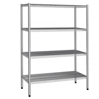 Półka ze stali nierdzewnej - 1370x360 mm - z 4 półkami drucianymi (STAŁA) - Prime Gastro