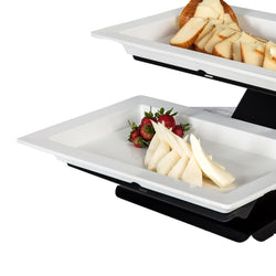 Etażerka / Stojak bufetowy - czarny - włącznie z 3 melaminowymi miskami 320x530mm