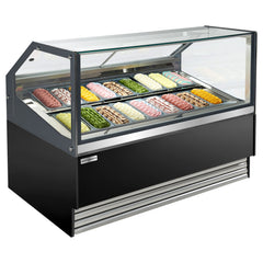 THEO Ice Cream Counter - 1730mm - Convection - For 18x 5 liter ice cream containers - Black