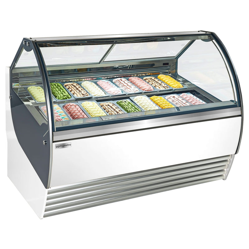 Lada na lody NOLAN - 1730 mm - konwekcyjna - na 18 pojemników 5 L - Biała