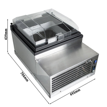 Witryna na lody stołowe - 490 mm - 10 l - pokrywa kopułkowa - Prime Gastro