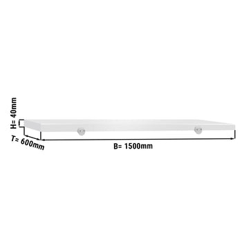 Deska do krojenia do stołu roboczego - 1500 x 600 mm - zgodna z HACCP - biała - Prime Gastro