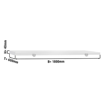 Deska do krojenia do stołu roboczego - 1800 x 600 mm - zgodna z HACCP - biała - Prime Gastro