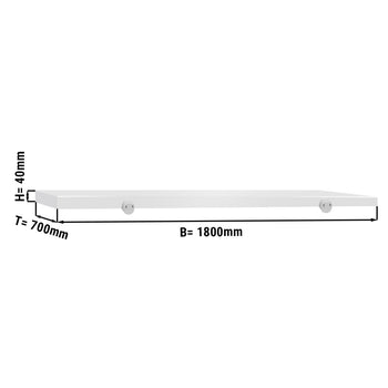 Deska do krojenia do stołu roboczego - 1800 x 700 mm - zgodna z HACCP - biała - Prime Gastro