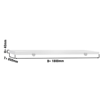 Deska do krojenia do stołu roboczego - 1800 x 800 mm - zgodna z HACCP - biała - Prime Gastro