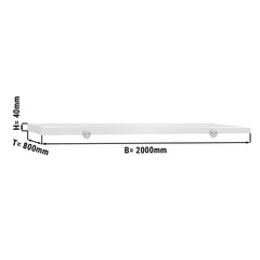 Cutting board for work table - 2000x800mm - White