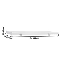 Deska do krojenia do stołu roboczego - 600 x 800 mm - zgodna z HACCP - biała