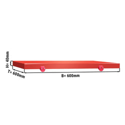 Deska do krojenia do stołu roboczego - 600 x 600 mm - zgodna z HACCP - czerwona